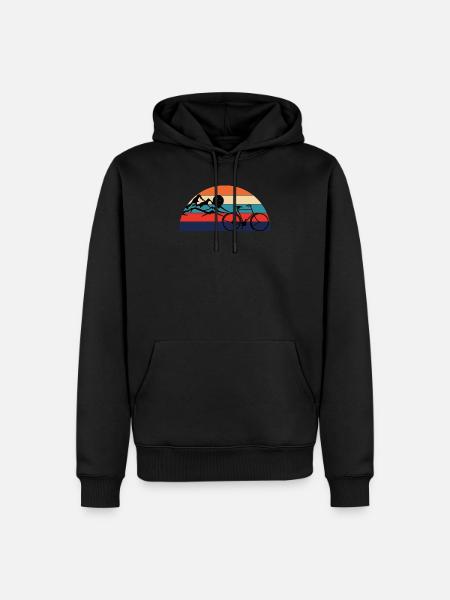 Retro Rad Fahrrad Fahrspass Fahrer - Männer Premium Bio Hoodie - Schwarz