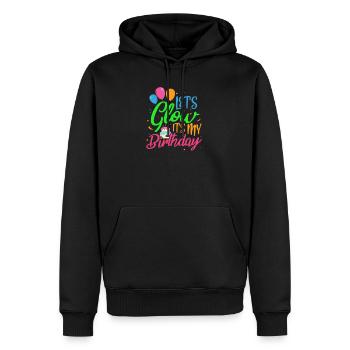 Cadeau d'anniversaire néon lueur fête d'anniversaire - Sweat à capuche Premium bio Homme - noir - Devant - Nico (187cm)