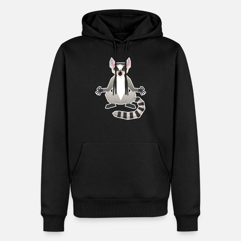 Lemur - Männer Premium Bio Hoodie - Schwarz