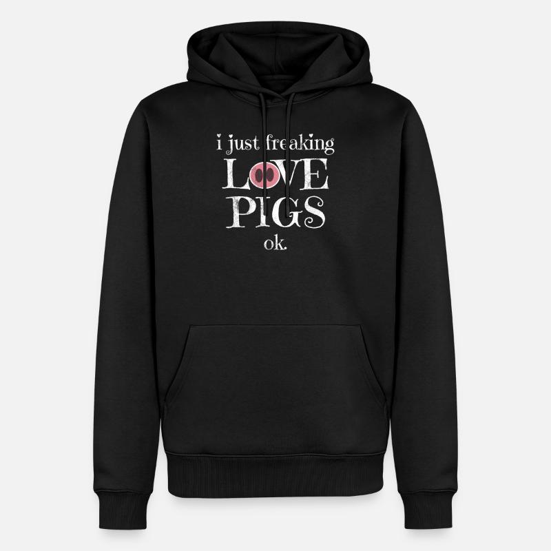 Schweine - Männer Premium Bio Hoodie - Schwarz