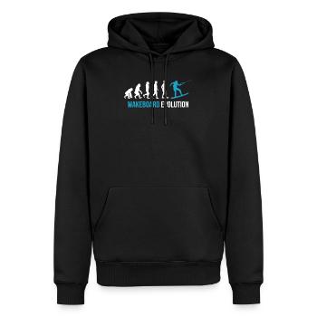 Evolution du wakeboard - Sweat à capuche Premium bio Homme - noir - Devant - Nico (187cm)