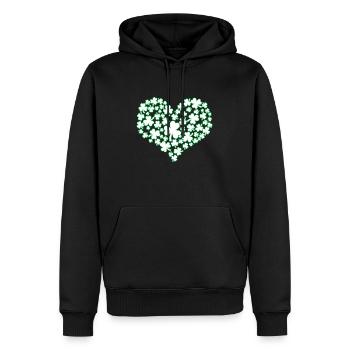 Herz - St Patricks Day - St. Patricks Tag - Kleebl - Männer Premium Bio Hoodie - Schwarz - Vorne - Nico (187cm)