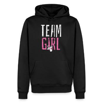 Le genre révèle - Sweat à capuche Premium bio Homme - noir - Devant - Nico (187cm)