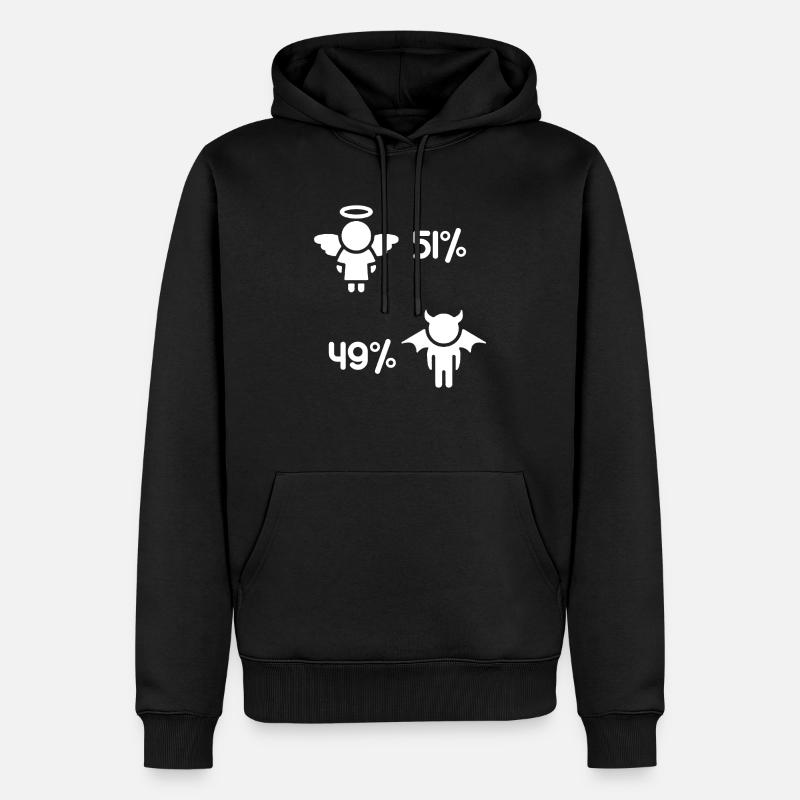 Anges et démons - énonciation drôle - Sweat à capuche Premium bio Homme - noir