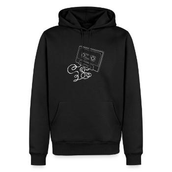 Cassette - induit en erreur - Sweat à capuche Premium bio Homme - noir - Devant - Nico (187cm)