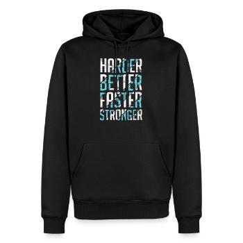 Better Faster Stronger - Sweat à capuche Premium bio Homme - noir - Devant - Nico (187cm)