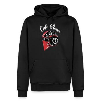 Café Racer - Männer Premium Bio Hoodie - Schwarz - Vorne - Nico (187cm)