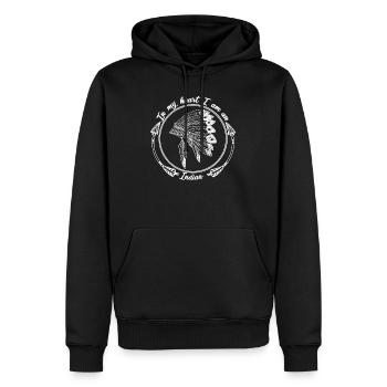 Coiffe indienne coeur de cadeau amérindien - Sweat à capuche Premium bio Homme - noir - Devant - Nico (187cm)