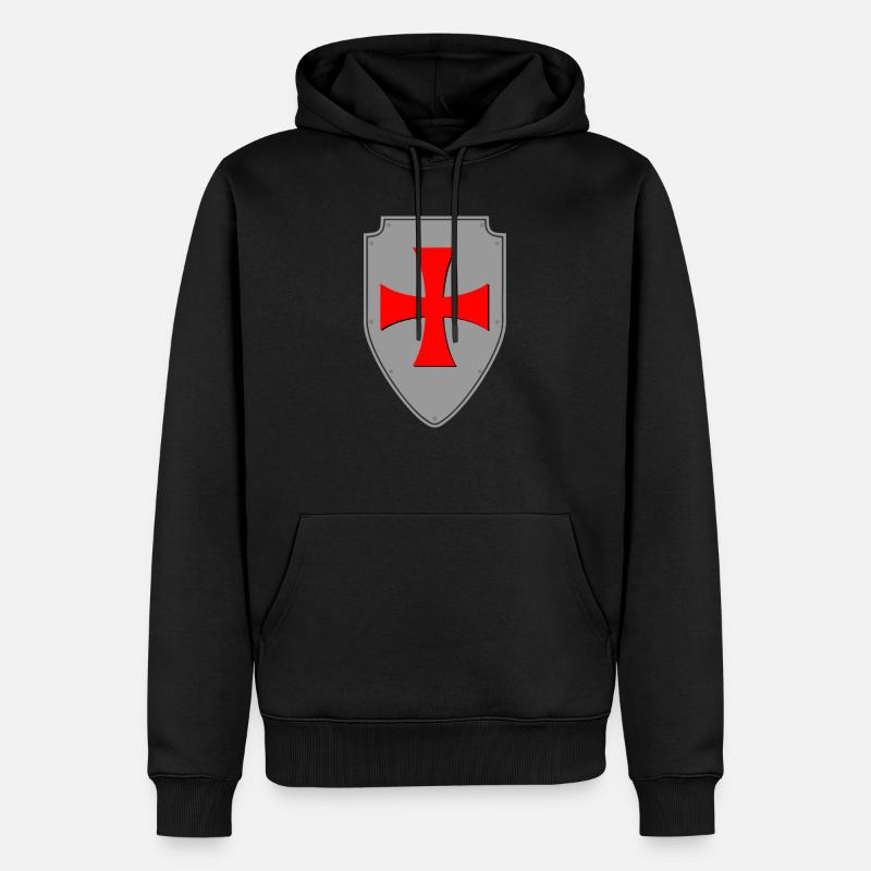 Templer Schild Gemeinschaft Templer - Männer Premium Bio Hoodie - Schwarz