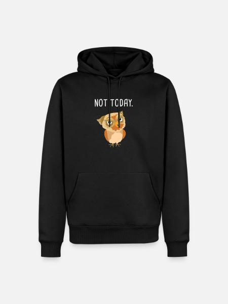 Eule - Männer Premium Bio Hoodie - Schwarz