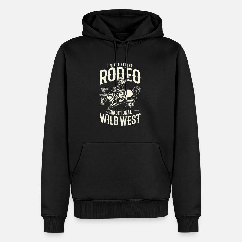 Rodeo - Männer Premium Bio Hoodie - Schwarz