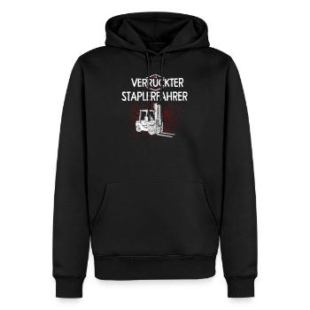 Verrückter Staplerfahrer Gabelstapler - Männer Premium Bio Hoodie - Schwarz - Vorne - Nico (187cm)