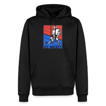 Eishockey Ice Hockey Puck - Männer Premium Bio Hoodie - Schwarz - Vorne - Nico (187cm)