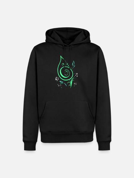 Musical key flower - Men’s Premium Organic Hoodie - black