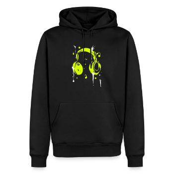 Earphones - Men’s Premium Organic Hoodie - black - Front - Nico (187cm)