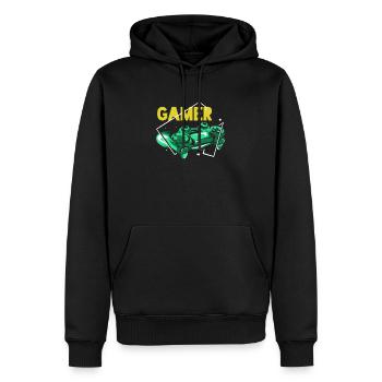 Gamer - Männer Premium Bio Hoodie - Schwarz - Vorne - Nico (187cm)