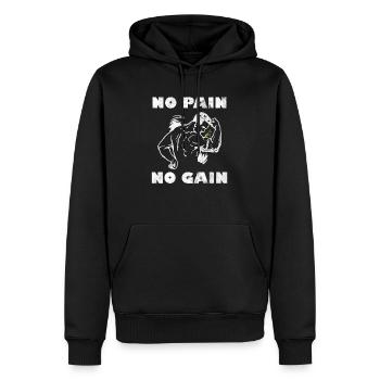 Pas de douleur, pas de gain - Sweat à capuche Premium bio Homme - noir - Devant - Nico (187cm)