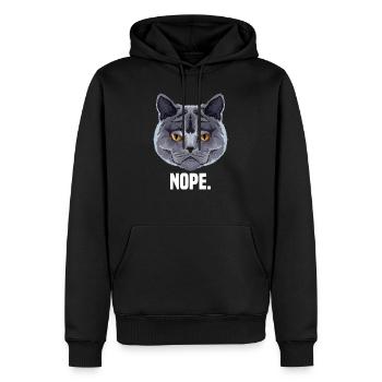 amoureux des chats british shorthair grincheux - Sweat à capuche Premium bio Homme - noir - Devant - Nico (187cm)