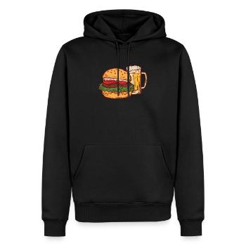 Burger - Sweat à capuche Premium bio Homme - noir - Devant - Nico (187cm)