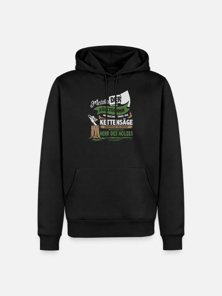 Holz Kettensäge Holzfäller - Männer Premium Bio Hoodie - Schwarz