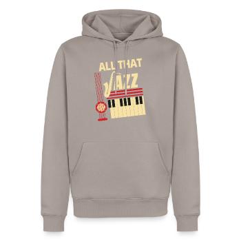 Der ganze Jazz - Männer Premium Bio Hoodie - Taupe - Vorne - Nico (187cm)
