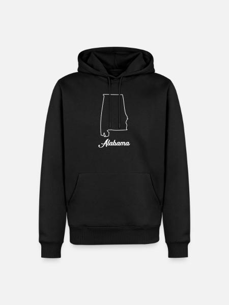 Alabama map - Men’s Premium Organic Hoodie - black