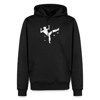 Bouldern - Männer Premium Bio Hoodie - Schwarz - Vorne - Nico (187cm)