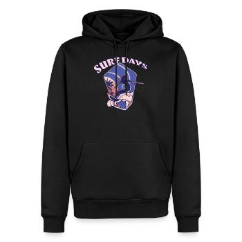Surfer jours de surf - Sweat à capuche Premium bio Homme - noir - Devant - Nico (187cm)