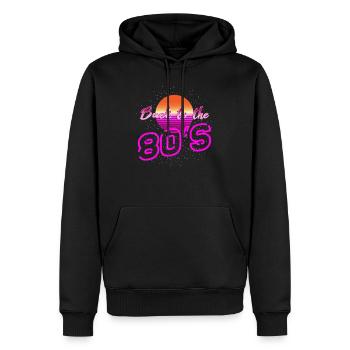 Retour à la chemise rétro des années 80 - Sweat à capuche Premium bio Homme - noir - Devant - Nico (187cm)