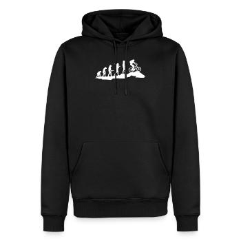 Mountainbike Evolution - Fahrrad Radsport Geschenk - Männer Premium Bio Hoodie - Schwarz - Vorne - Nico (187cm)
