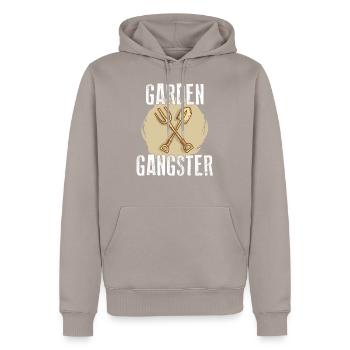 Garden Gangsta - Sweat à capuche Premium bio Homme - taupe - Devant - Nico (187cm)
