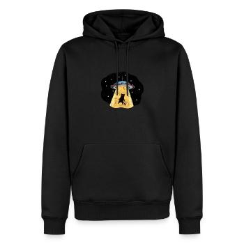 Alien UFO Katze Kätzchen Geschenk Katzenlady - Männer Premium Bio Hoodie - Schwarz - Vorne - Nico (187cm)