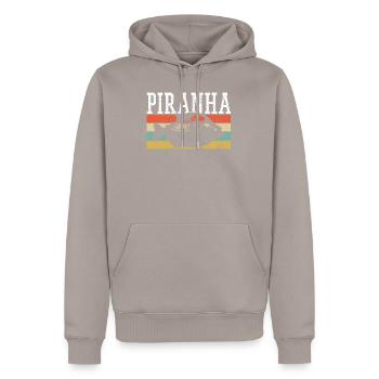 Piranha - Men’s Premium Organic Hoodie - taupe - Front - Nico (187cm)
