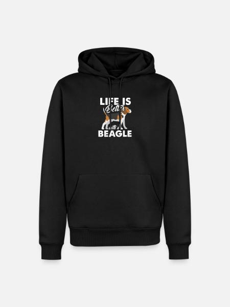 Chien Beagle Chien Chien Cadeau Beagles - Sweat à capuche Premium bio Homme - noir