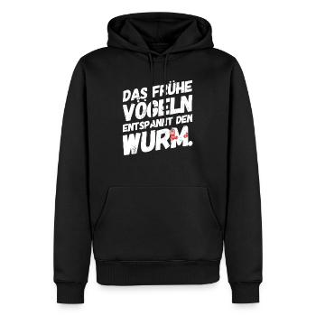Lustige Witzige Sex Sprüche Wurm - Männer Premium Bio Hoodie - Schwarz - Vorne - Nico (187cm)