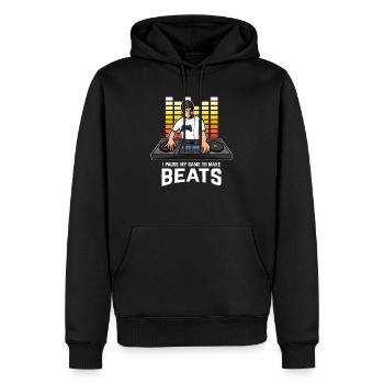DJ Gamer Gift Deejay Disc Jockey Beatmaker - Sweat à capuche Premium bio Homme - noir - Devant - Nico (187cm)