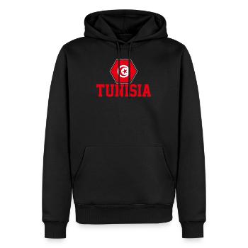Tunisie - Sweat à capuche Premium bio Homme - noir - Devant - Nico (187cm)