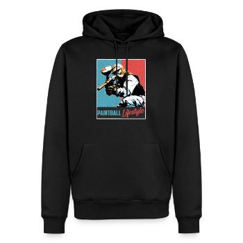 Vintage paintball - Men’s Premium Organic Hoodie - black - Front - Nico (187cm)