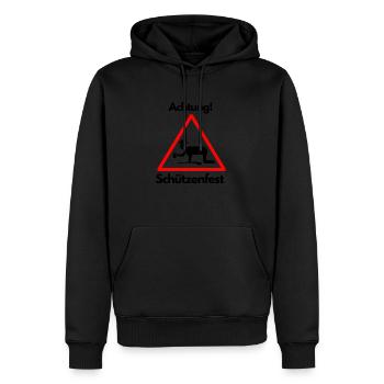 Achtung Schützenfest Bier Alkohol Feiern Schießen - Männer Premium Bio Hoodie - Schwarz - Vorne - Nico (187cm)