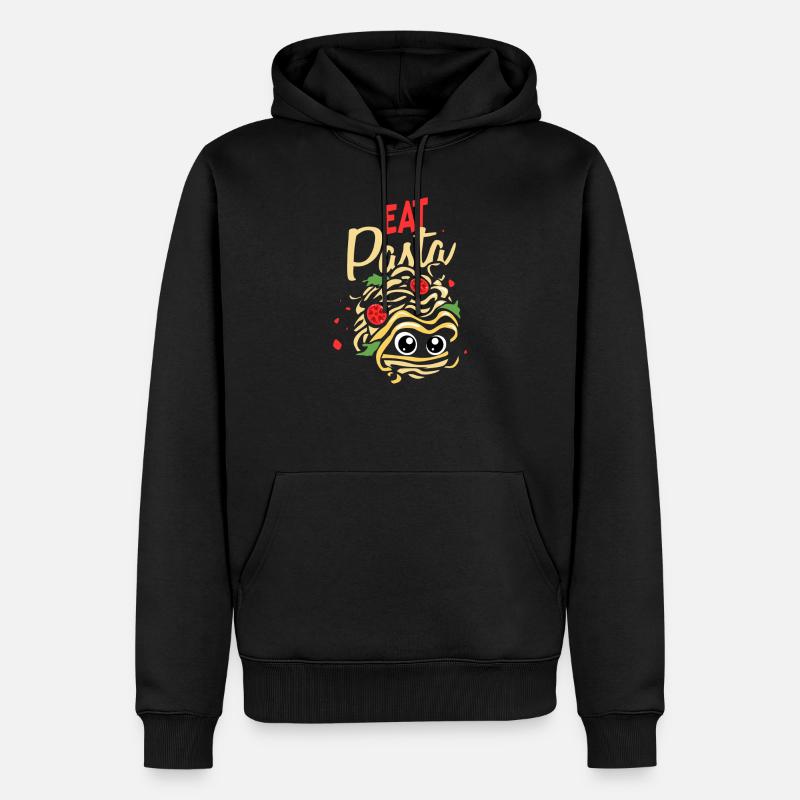 Mangez des spaghettis - Sweat à capuche Premium bio Homme - noir