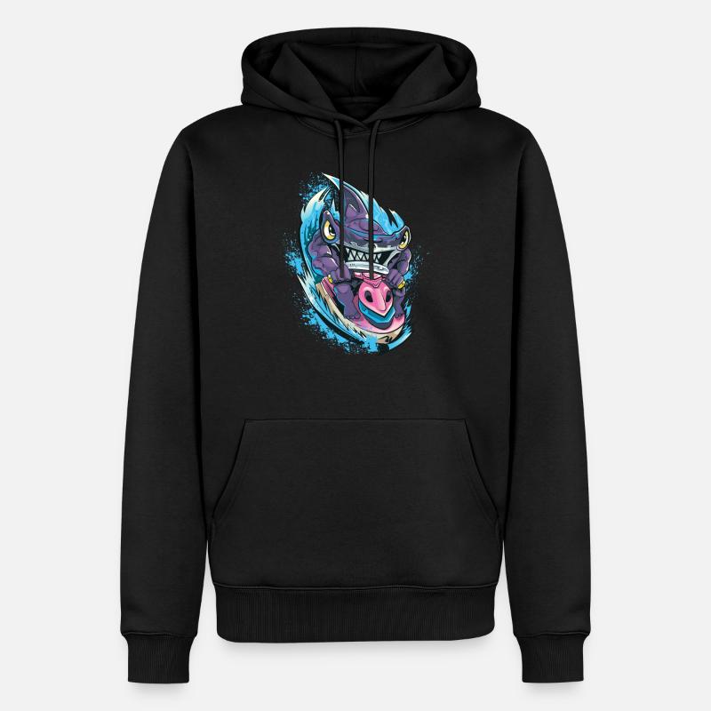 Jet Ski Shark Week - Männer Premium Bio Hoodie - Schwarz