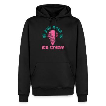 Eis - Männer Premium Bio Hoodie - Schwarz - Vorne - Nico (187cm)