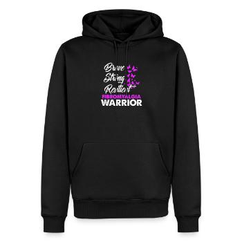 Fibromyalgie - Männer Premium Bio Hoodie - Schwarz - Vorne - Nico (187cm)