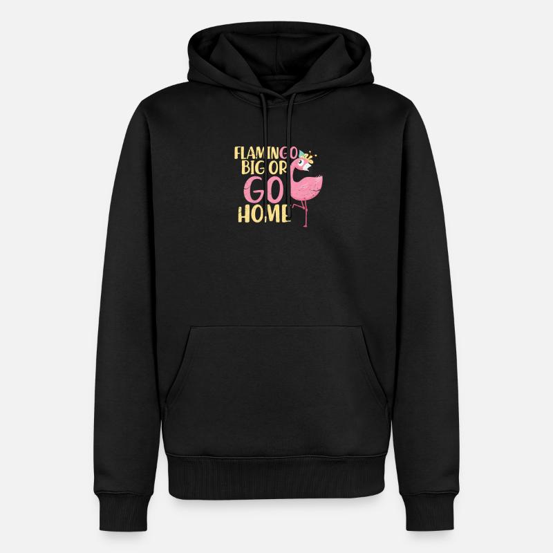 Flamingo - Männer Premium Bio Hoodie - Schwarz