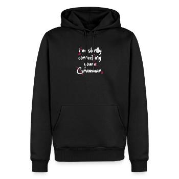 Professeur enseignant - Sweat à capuche Premium bio Homme - noir - Devant - Nico (187cm)