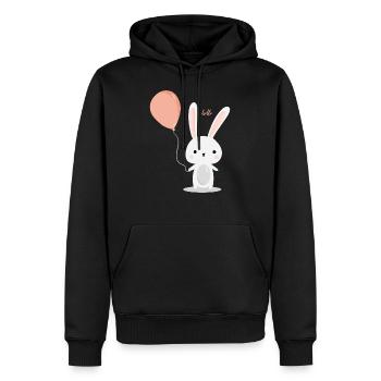 niedlicher Hase - süßes Geschenk Luftballon Sommer - Männer Premium Bio Hoodie - Schwarz - Vorne - Nico (187cm)