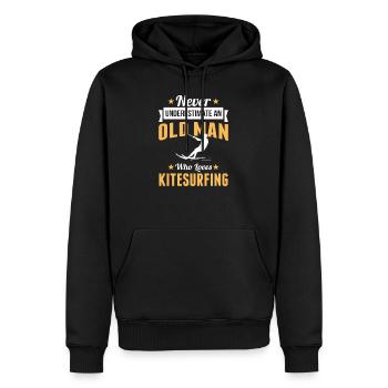 Opa Kitesurfer Kitesurfen Sport - Männer Premium Bio Hoodie - Schwarz - Vorne - Nico (187cm)