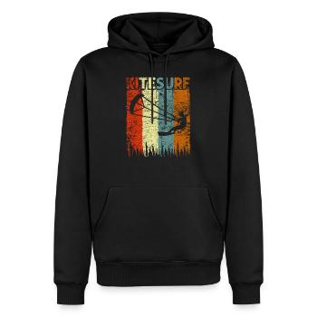 Kitesurf - Männer Premium Bio Hoodie - Schwarz - Vorne - Nico (187cm)