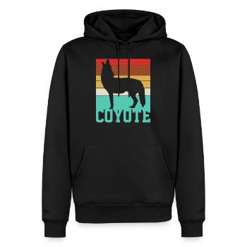 Kojote Kojote Kojote - Männer Premium Bio Hoodie - Schwarz - Vorne - Nico (187cm)