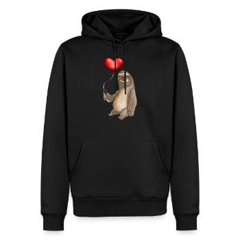 Valentines Sloth - Sweat à capuche Premium bio Homme - noir - Devant - Nico (187cm)